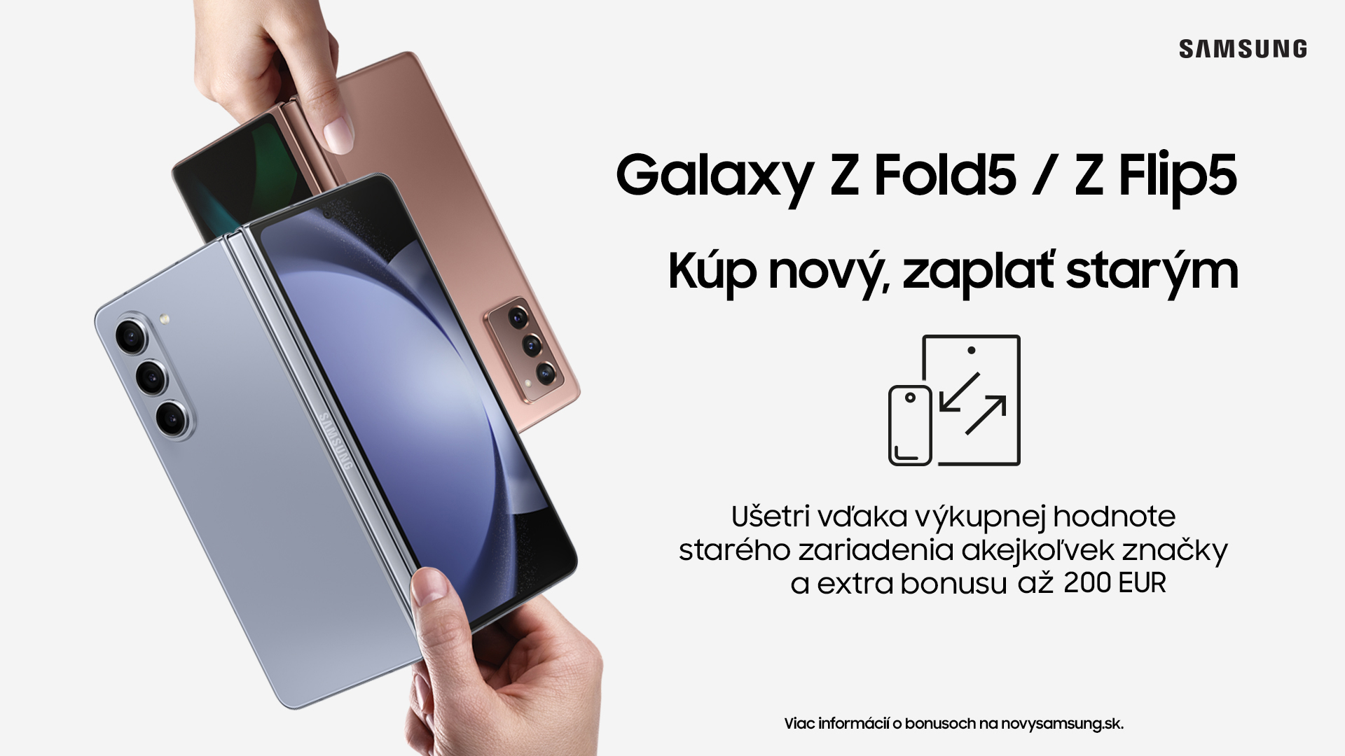 Vymeňte starý telefón za nový Galaxy Z Fold5/Z Flip5